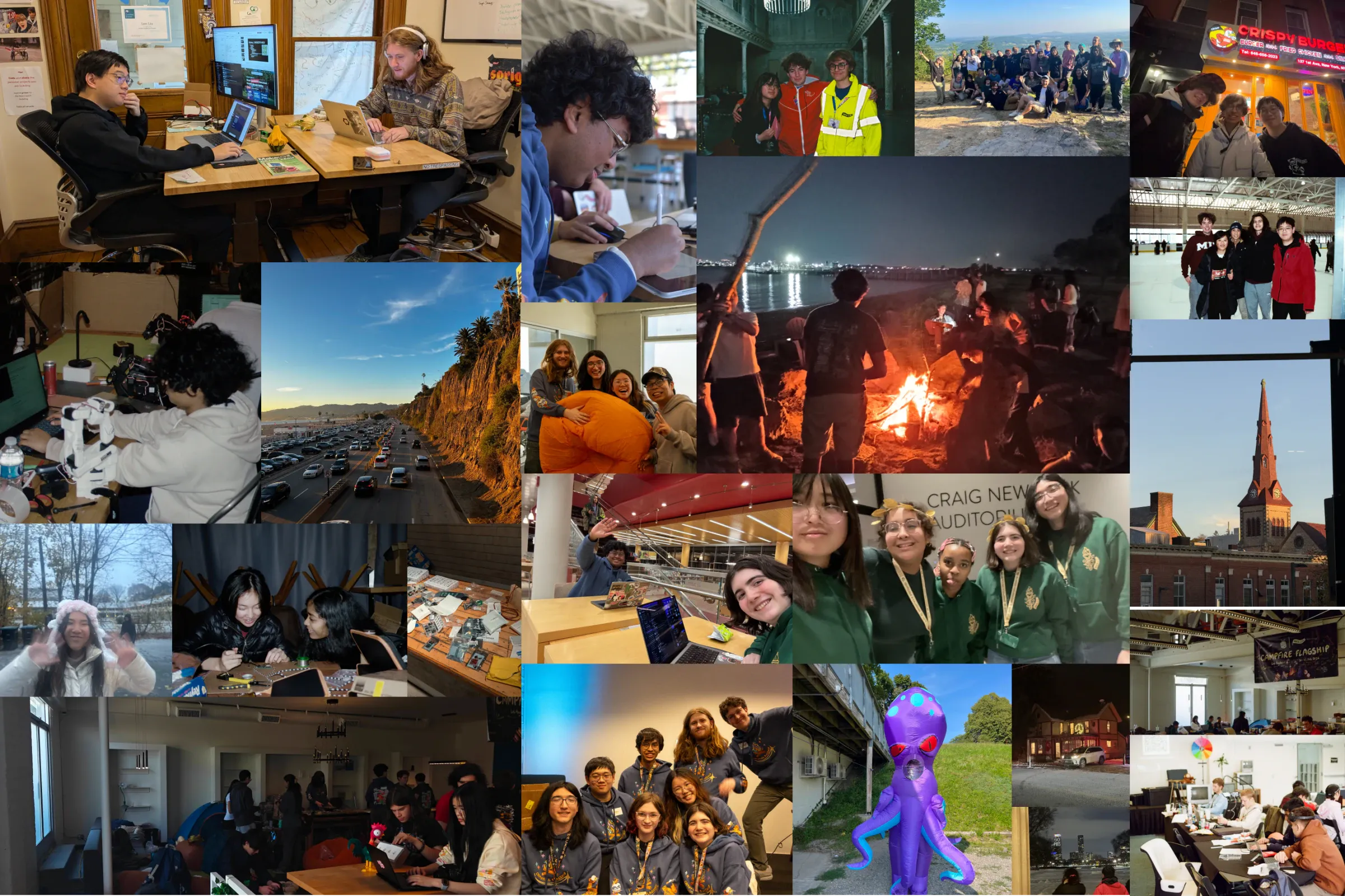 A collage of photos from the gap year