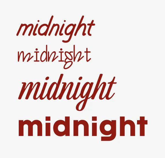 Early Midnight wordmark explorations
