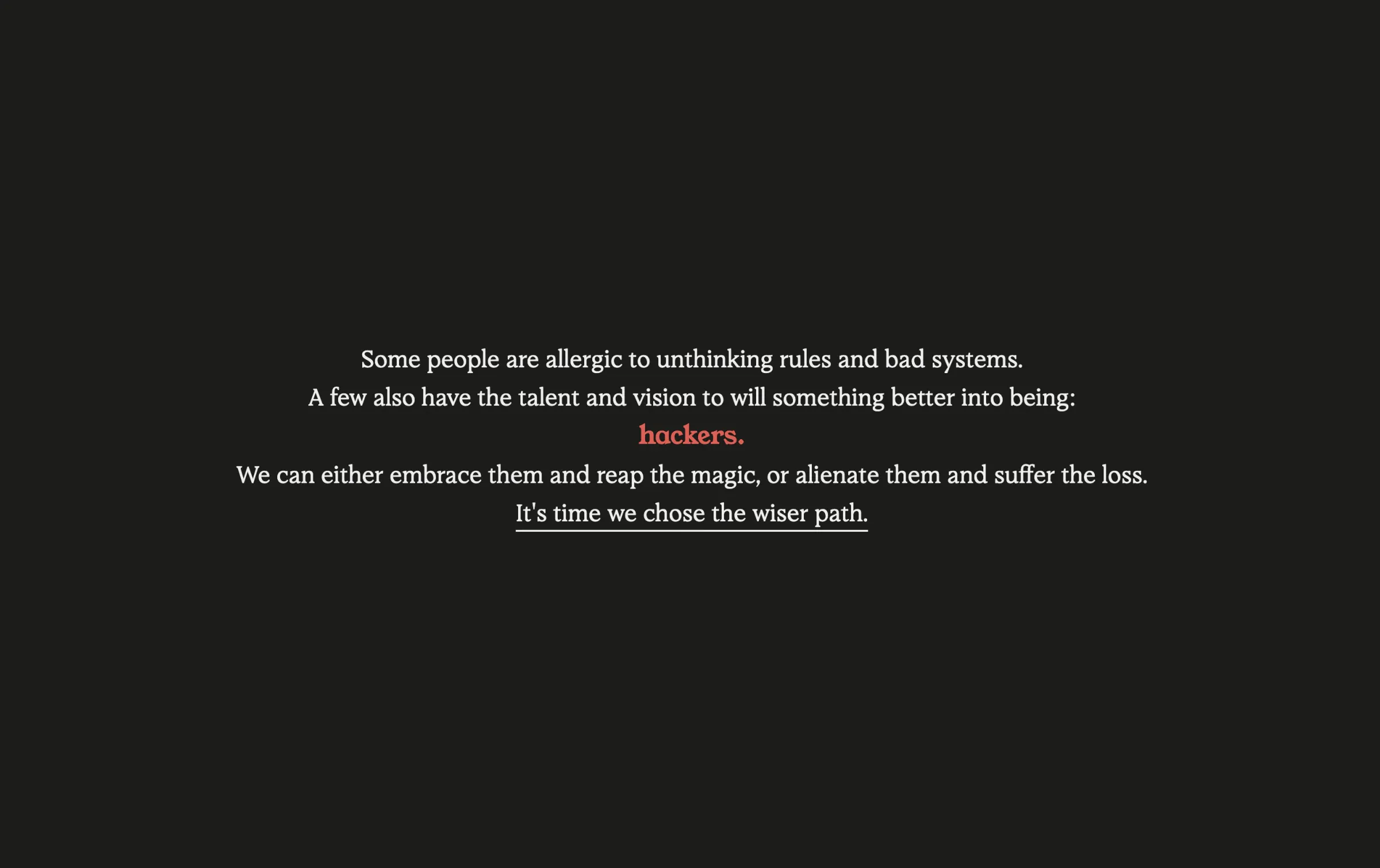 The opening lines of the manifesto used as a hook
