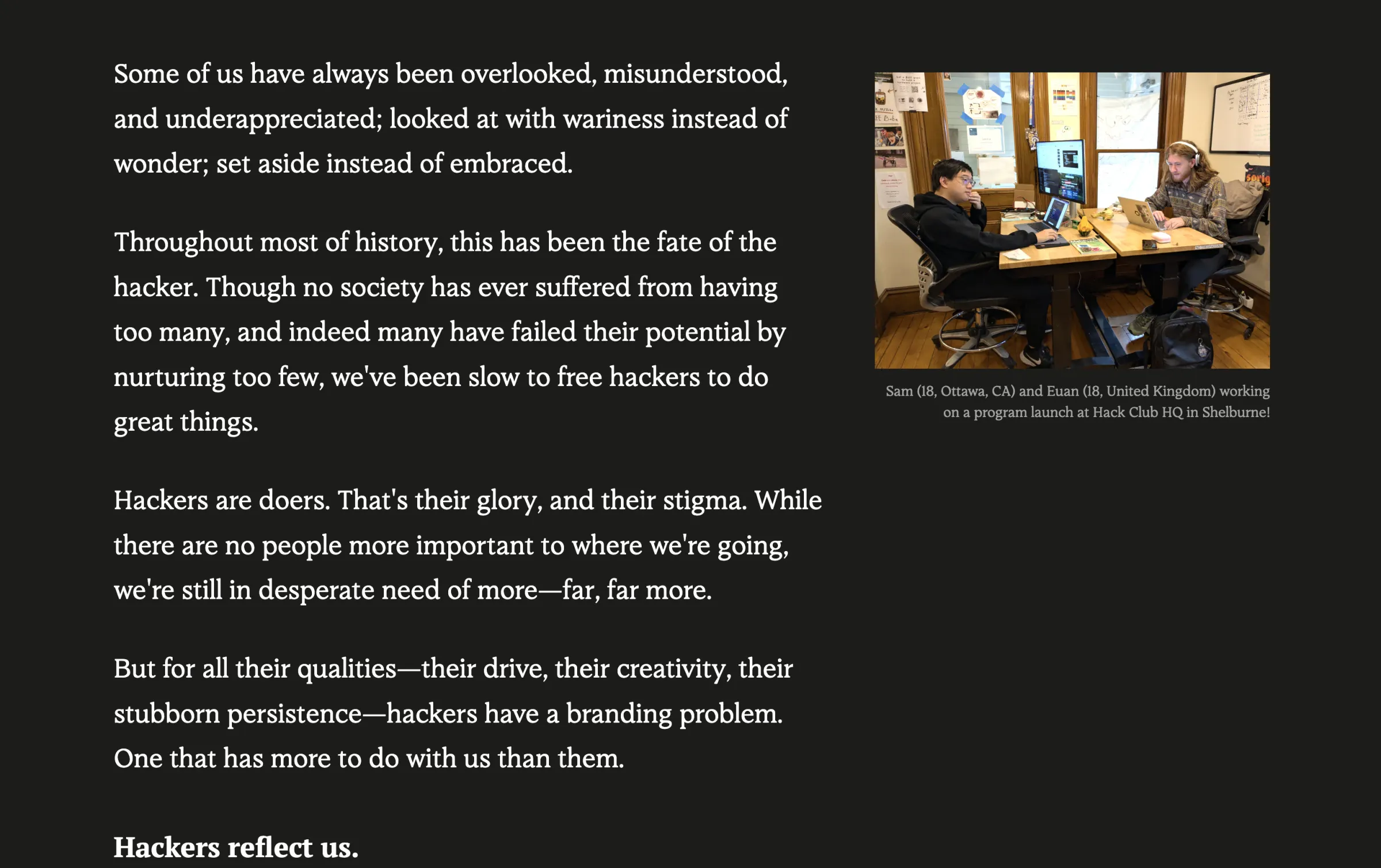 A later section of the manifesto page